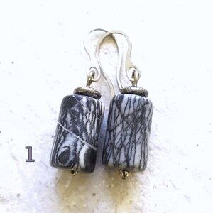 Edgy Broody & Chunky Stone Column Earrings - Goth Grunge Punk Rock Biker Witchy